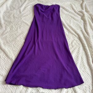 Anthropologie Purple Strapless Midi Dress Size Medium